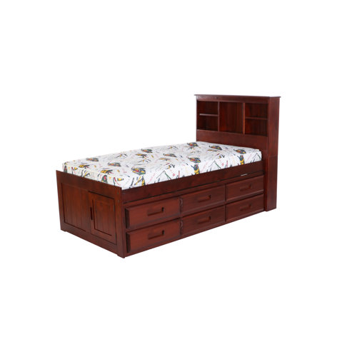 Viv + Rae Beckford 6 Drawer Solid Wood Platforms Bed with Shelves
